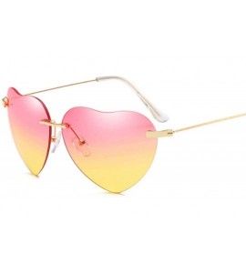 Square Heart Sunglasses Women Love Lolita RimlFrame Clear Transparent Tint Sun Glasses Vintage FramelUV400 - Pinkbu - C6197Y6...