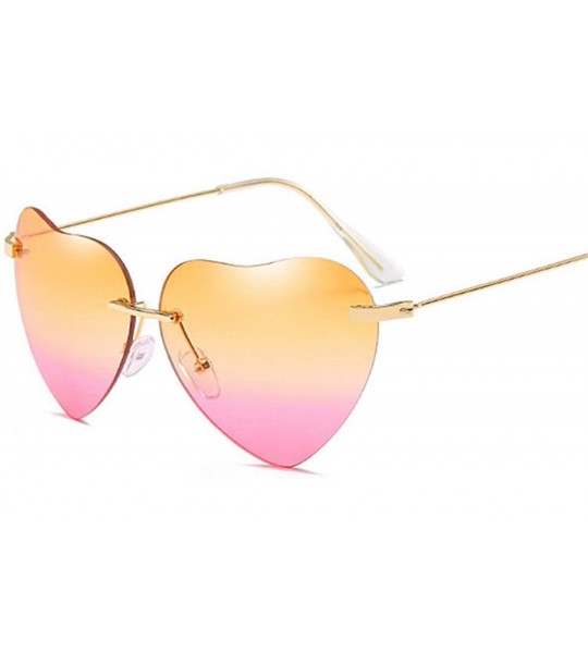 Square Heart Sunglasses Women Love Lolita RimlFrame Clear Transparent Tint Sun Glasses Vintage FramelUV400 - Pinkbu - C6197Y6...