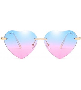 Square Heart Sunglasses Women Love Lolita RimlFrame Clear Transparent Tint Sun Glasses Vintage FramelUV400 - Pinkbu - C6197Y6...