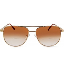 Square Chillin' Aviator Bifocal Sunglasses - Gold - CW11JMEI68F $40.60