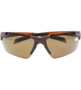 Sport Bifocal Sunglasses with Wrap-Around Sport Design Half Frame for Men and Women - Brown - CV18C3LGIXY $39.38