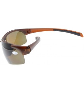 Sport Bifocal Sunglasses with Wrap-Around Sport Design Half Frame for Men and Women - Brown - CV18C3LGIXY $39.38