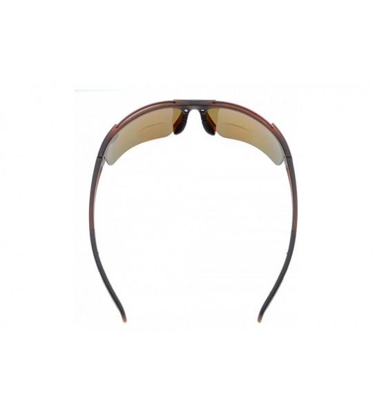 Sport Bifocal Sunglasses with Wrap-Around Sport Design Half Frame for Men and Women - Brown - CV18C3LGIXY $39.38