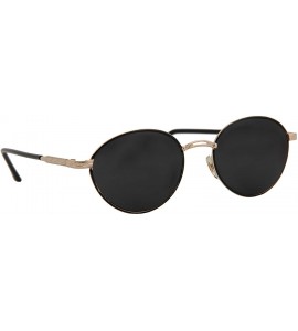 Oversized Stylish Sunglasses Women Oval Classic Vintage Retro Metal Trendy Black - Gold Metal Frame / Black Lens - CK18O7KHE7...