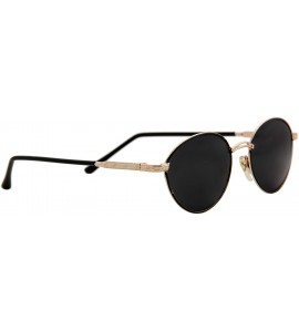 Oversized Stylish Sunglasses Women Oval Classic Vintage Retro Metal Trendy Black - Gold Metal Frame / Black Lens - CK18O7KHE7...