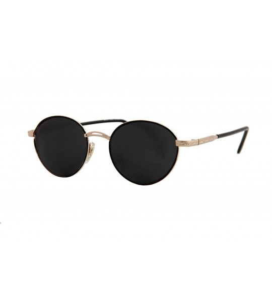 Oversized Stylish Sunglasses Women Oval Classic Vintage Retro Metal Trendy Black - Gold Metal Frame / Black Lens - CK18O7KHE7...