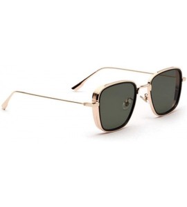 Oversized Women Retro Classic Metal Square Oversized Sunglasses Men Luxury Vintage Mirrors Tinted Color Lens Sun Glasses - CC...