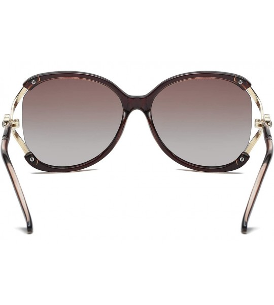 Butterfly Marissa Classic Oversized Polarized Sunglasses for Women 100% UV Protection - Coffee - CV18HEQHTQZ $24.22