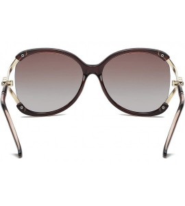 Butterfly Marissa Classic Oversized Polarized Sunglasses for Women 100% UV Protection - Coffee - CV18HEQHTQZ $24.22