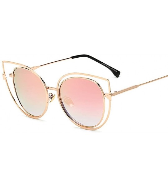 Oversized Kitty Eye Sunglasses Women Brand Designer 2017 Vintage Oversized Shades 997242Y - Pink - CM184YKCWR9 $24.29