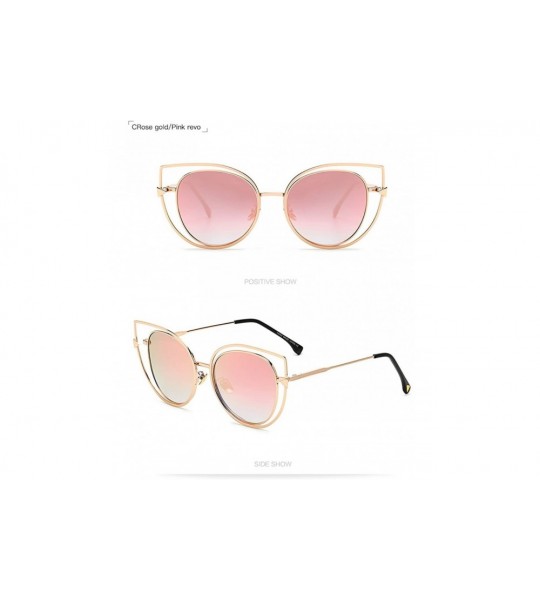 Oversized Kitty Eye Sunglasses Women Brand Designer 2017 Vintage Oversized Shades 997242Y - Pink - CM184YKCWR9 $24.29