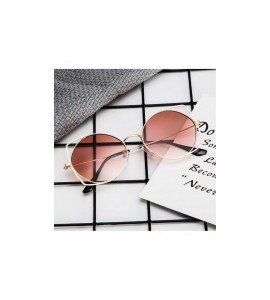 Sport Sunglasses for Women Cat Eye Mirrored Flat Lenses Metal Frame Sunglasses - Brown - CC18TI6AU5D $16.42