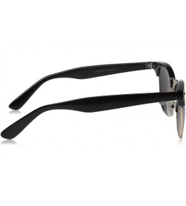 Semi-rimless Half Frame Semi-Rimless Horn Rimmed Sunglasses - Black-gold / Blue Mirror - CF12ECUDXEF $19.96