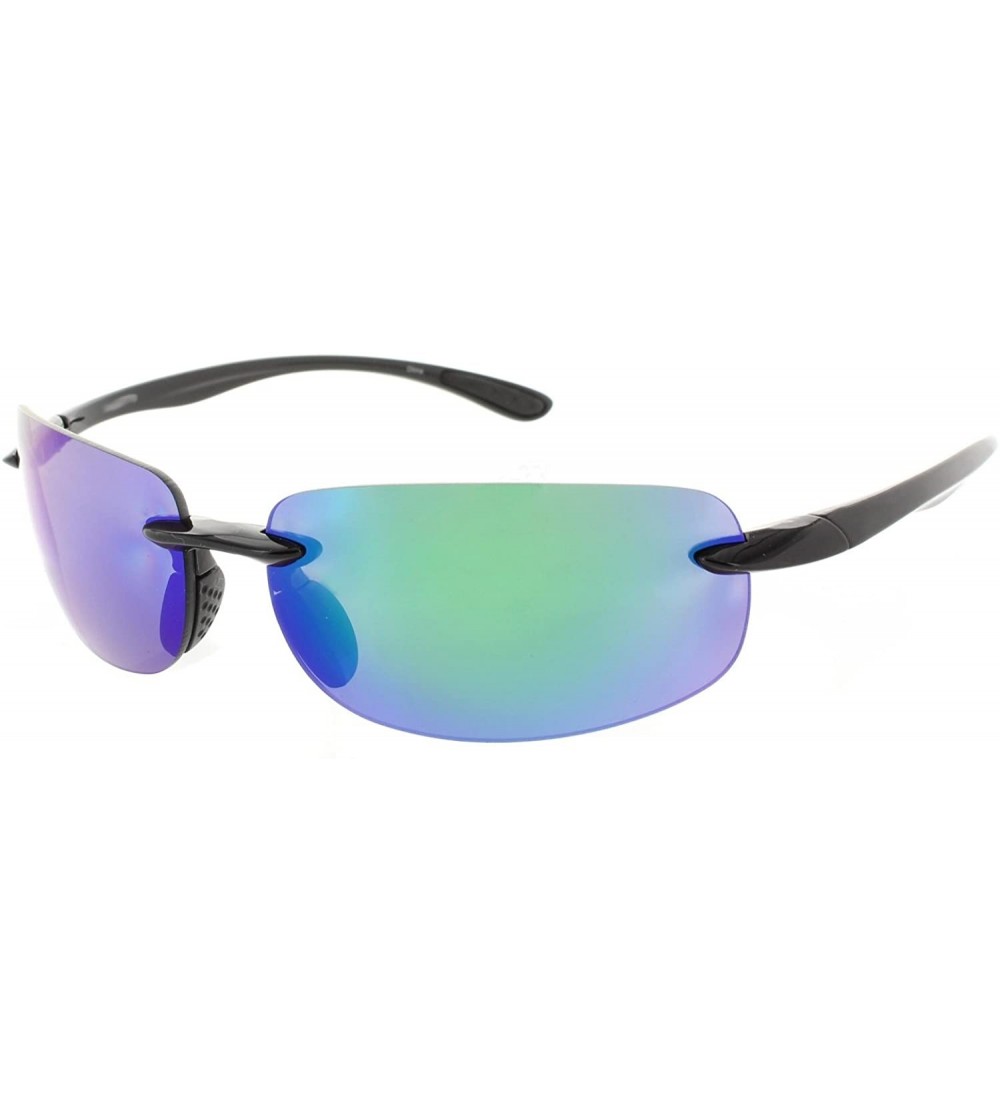 Aviator Island Sol Polarized and Non-Polarized Sunglasses Rimless TR90 for Men and Women - Polarized Green - C011AK9C7I5 $61.62