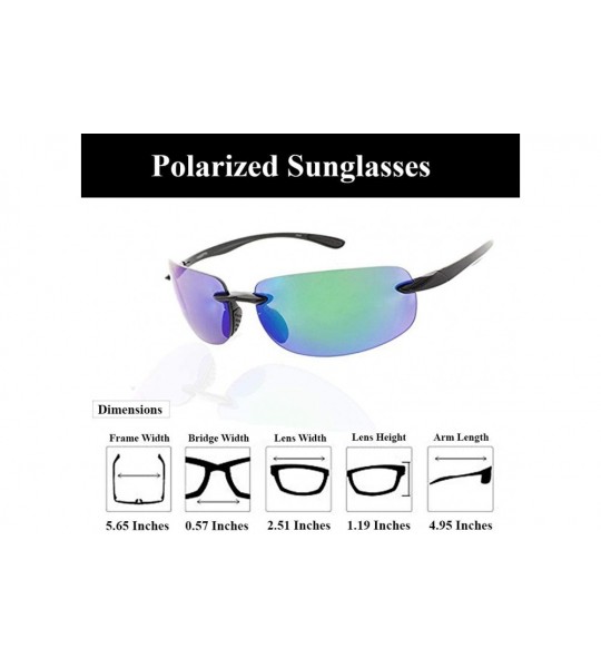 Aviator Island Sol Polarized and Non-Polarized Sunglasses Rimless TR90 for Men and Women - Polarized Green - C011AK9C7I5 $61.62