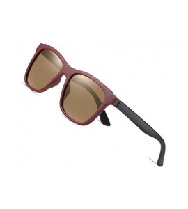 Square Square Polarized Sunglasses for Men TR90 Frame Driving Travel UV400 - C2brown - CA199HHDH2Q $25.10