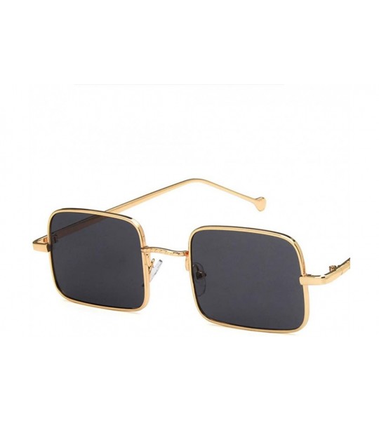 Rectangular Unisex Sunglasses Fashion Silver Pink Drive Holiday Rectangle Non-Polarized UV400 - Gold Grey - C718RLD6YCM $17.74