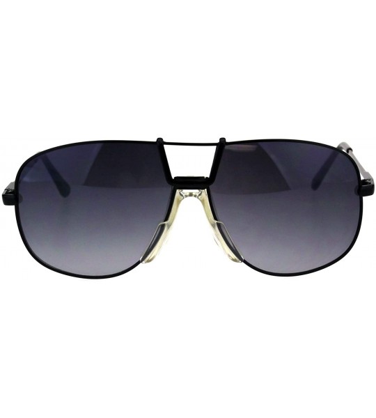 Square Mens Fashion Sunglasses Vintage Designer Style Square Aviators UV 400 - Black (Smoke) - CY18NUTXGZM $19.50