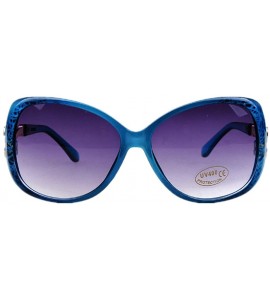 Oversized Vintage Cat's Eye Sunglasses For Women 100% UV Protection Classic Retro Designer Style - Blue - CH11ZSIGQQX $18.85