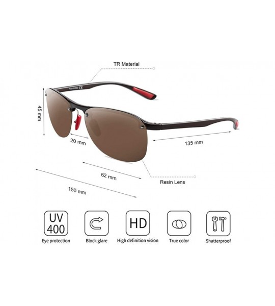 Rimless Polarized Sports Sunglasses for Men and Women Ultra Light Unbreakable TR Frame UV400 Protection for Driving - CN18IS0...