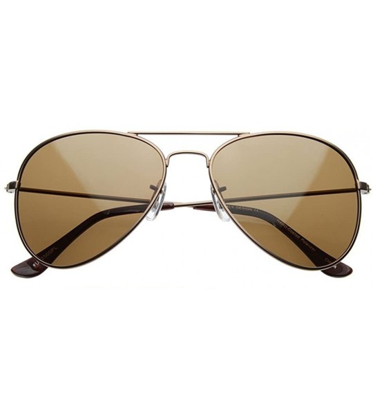 Oversized Premium Polarized Spring Hinges Aviator Sunglasses (3 PACK GOLD - AMBER) - C612O7MTST6 $22.76