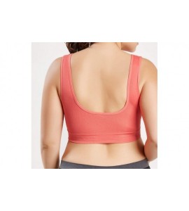 Sport Women V-Neck Stretch Wire Free Plus Size Bra Yoga Sports Casual Workout Full Figure Crop Tops Sports Bras - CC18YCUGIRK...