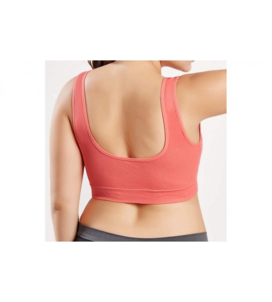 Sport Women V-Neck Stretch Wire Free Plus Size Bra Yoga Sports Casual Workout Full Figure Crop Tops Sports Bras - CC18YCUGIRK...