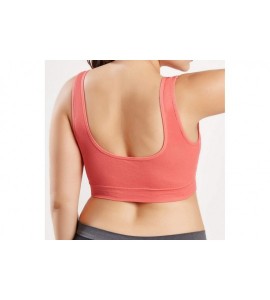 Sport Women V-Neck Stretch Wire Free Plus Size Bra Yoga Sports Casual Workout Full Figure Crop Tops Sports Bras - CC18YCUGIRK...