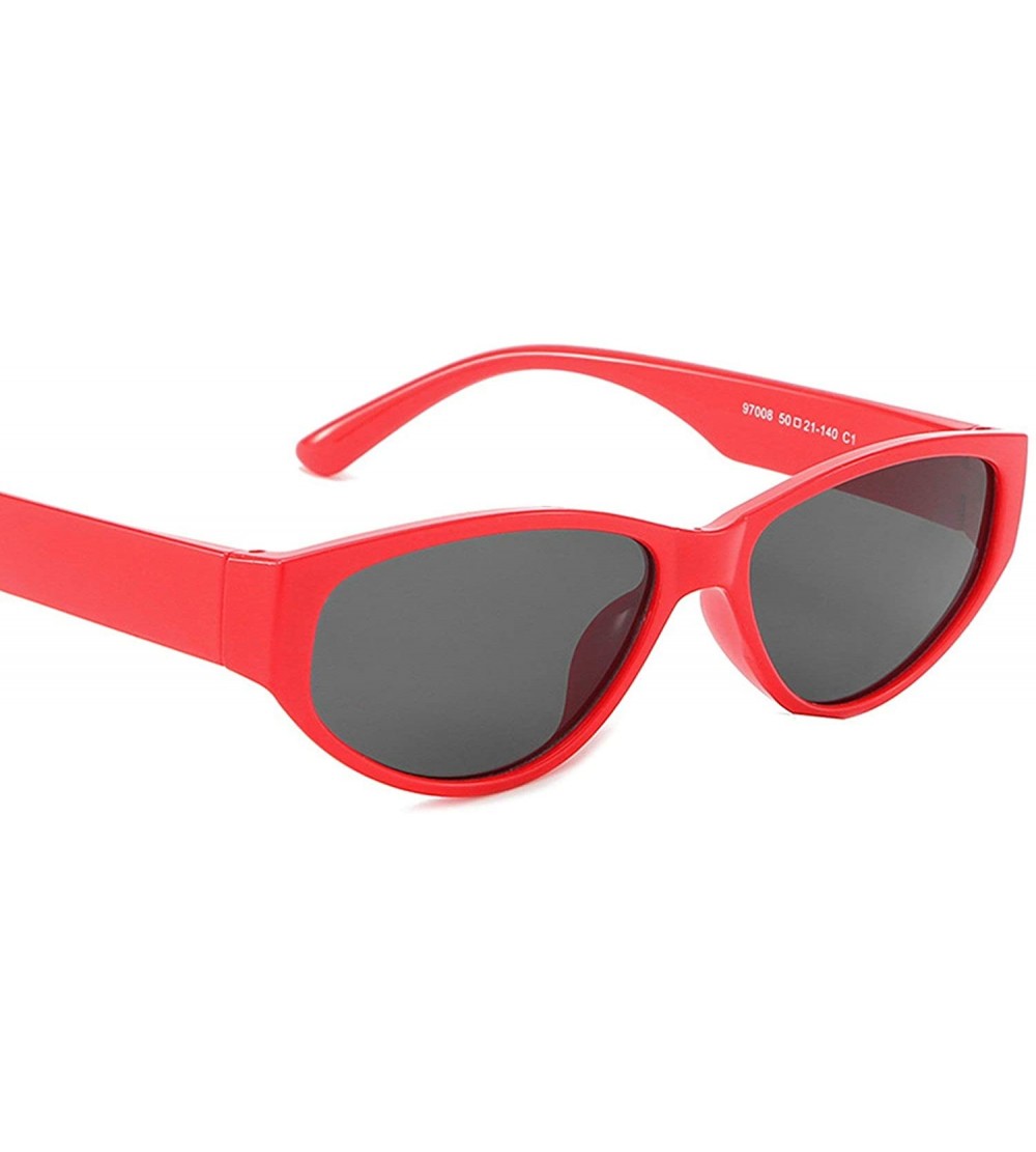 Oversized Retro Sunglasses for Women PC Resin UV400 Sunglasses - Red - C418T63X56K $27.38