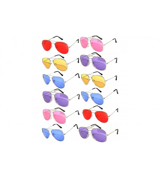 Aviator Women's Men's Sunglasses Aviator Colored Frame Colored Grd Lens - C6187I9O9LN $49.13