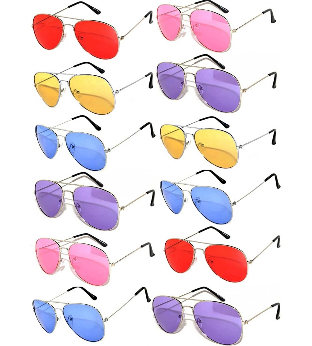 Aviator Women's Men's Sunglasses Aviator Colored Frame Colored Grd Lens - C6187I9O9LN $49.13