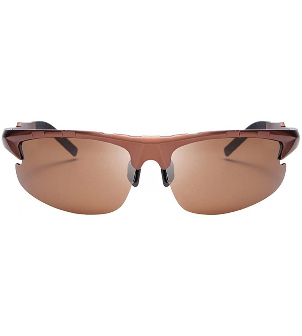 Square Retro Sunglasses Black Polarized Sunglasses for Men - Brown Frame Brown Lens - CE188CWCREW $89.33