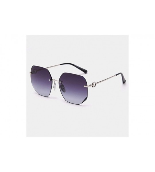 Rimless Rimless Trimming Sunglasses for Women Metal Legs Driving Sun Glasses - C100 Silver Gray - CD19844A0D5 $36.62