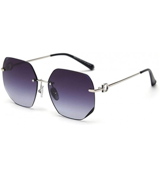 Rimless Rimless Trimming Sunglasses for Women Metal Legs Driving Sun Glasses - C100 Silver Gray - CD19844A0D5 $36.62