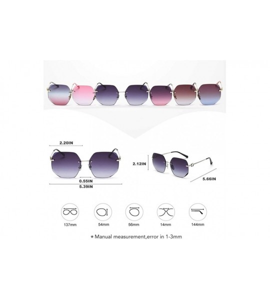 Rimless Rimless Trimming Sunglasses for Women Metal Legs Driving Sun Glasses - C100 Silver Gray - CD19844A0D5 $36.62