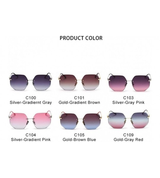 Rimless Rimless Trimming Sunglasses for Women Metal Legs Driving Sun Glasses - C100 Silver Gray - CD19844A0D5 $36.62