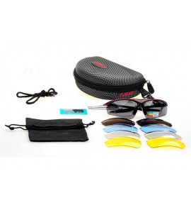 Sport Polarized Sunglasses Interchangeable Cycling Baseball - Black - CO184KECL88 $83.57