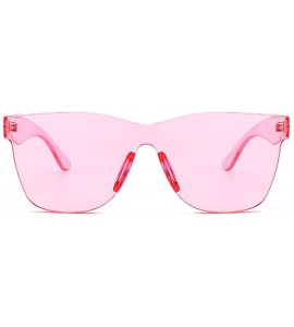 Rimless One Piece Sunglasses Transparent Frame Fashion Sun Glasses Women Accessories - Pink - C718EGEK785 $19.81