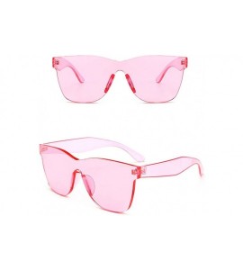 Rimless One Piece Sunglasses Transparent Frame Fashion Sun Glasses Women Accessories - Pink - C718EGEK785 $19.81