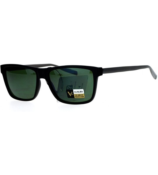 Rectangular Luxury Metal Arm Narrow Rectangular Mens Sunglasses - Black Green - CM12IVI5CY3 $23.92