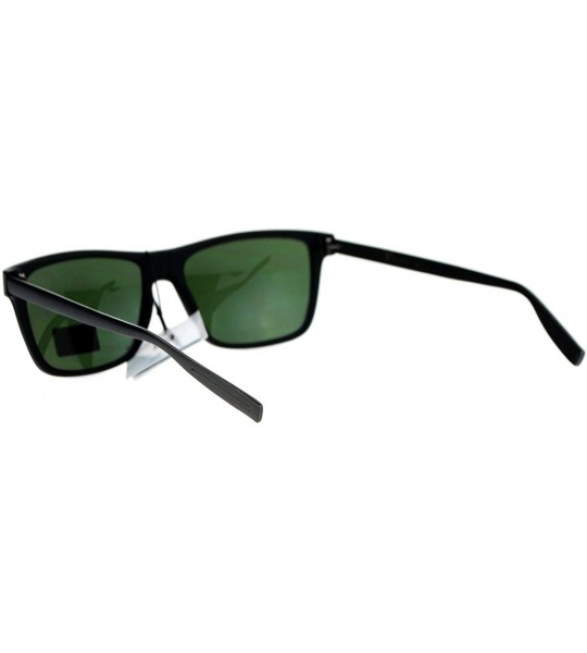 Rectangular Luxury Metal Arm Narrow Rectangular Mens Sunglasses - Black Green - CM12IVI5CY3 $23.92