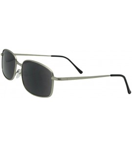 Rectangular Dark Lens Reading Sunglasses R101 - Silver Frame Darker Gray Lenses - C018GSTCO2N $27.34