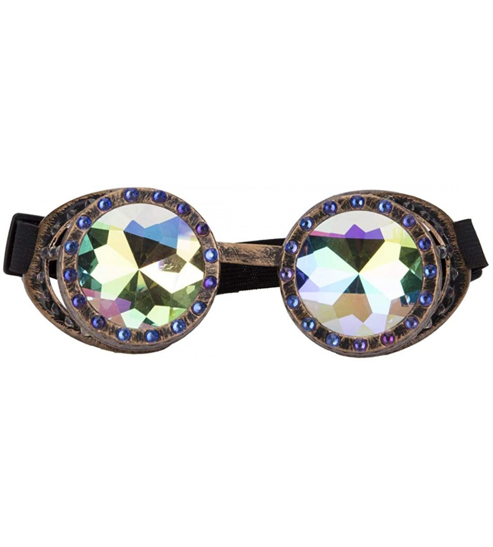 Goggle Rainbow Prism Steampunk Goggles Bling Kaleidoscope Glasses Cosplay Goggles - Copper - C618SZWLW3Q $20.47