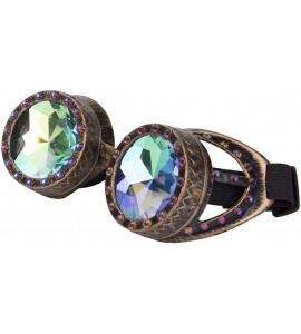 Goggle Rainbow Prism Steampunk Goggles Bling Kaleidoscope Glasses Cosplay Goggles - Copper - C618SZWLW3Q $20.47