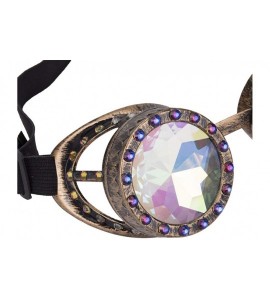 Goggle Rainbow Prism Steampunk Goggles Bling Kaleidoscope Glasses Cosplay Goggles - Copper - C618SZWLW3Q $20.47