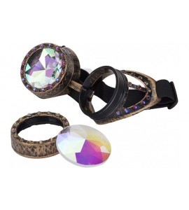 Goggle Rainbow Prism Steampunk Goggles Bling Kaleidoscope Glasses Cosplay Goggles - Copper - C618SZWLW3Q $20.47