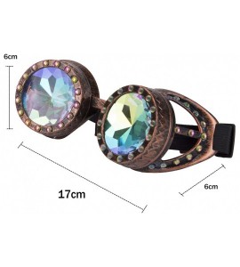 Goggle Rainbow Prism Steampunk Goggles Bling Kaleidoscope Glasses Cosplay Goggles - Copper - C618SZWLW3Q $20.47