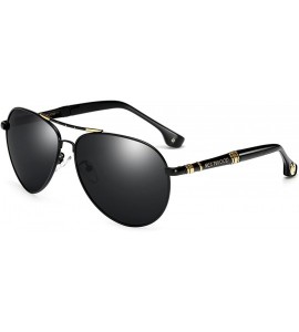 Aviator Classic Sunglasses Fashion Polarized Pilot Metal Frame 6 Color Golf Phishing Shading Mirror - Black Golden - CJ1867UC...