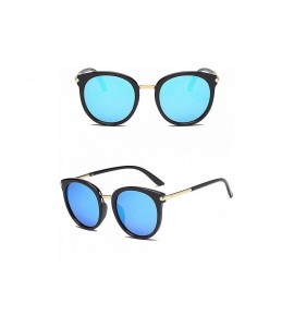 Cat Eye Cat Eyes Sunglasses for Women WITH CASE Oversized Fashion Vintage Eyewear 100% UV Protection - Blue - CX18RT4CT6C $18.77