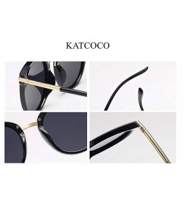 Cat Eye Cat Eyes Sunglasses for Women WITH CASE Oversized Fashion Vintage Eyewear 100% UV Protection - Blue - CX18RT4CT6C $18.77